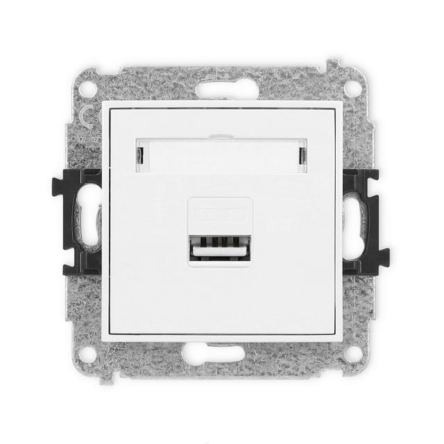 ICON Ładowarka USB pojedyncza USB A, 5W max., 5V, 1A biały ICUSB-1 KARLIK