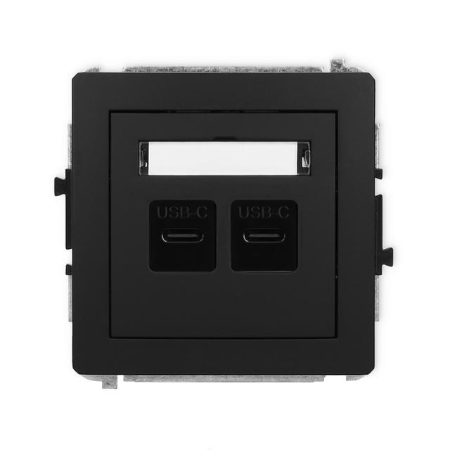 DECO Gniazdo podwójne 2xUSB C-C czarny mat 12DGUSB-8 KARLIK