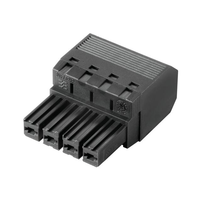 BVF 7.62HP/04/180 SN BK BX Wtyk PCB (złącze wiązki), 7.62 mm, Liczba biegunów: 4, PUSH IN /45szt./ 1060410000 WEIDMÜLLER