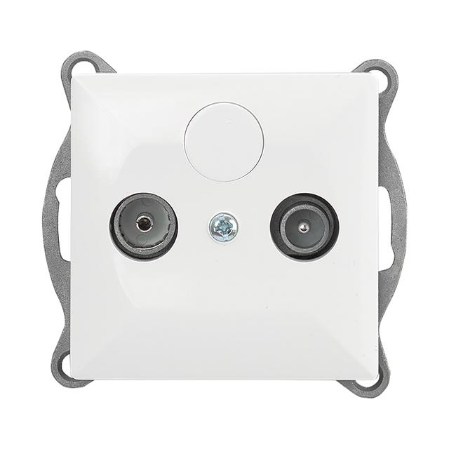 Gniazdo abonenckie "RTV" Pearl, 1,5dbt, GAP-P/K, biały