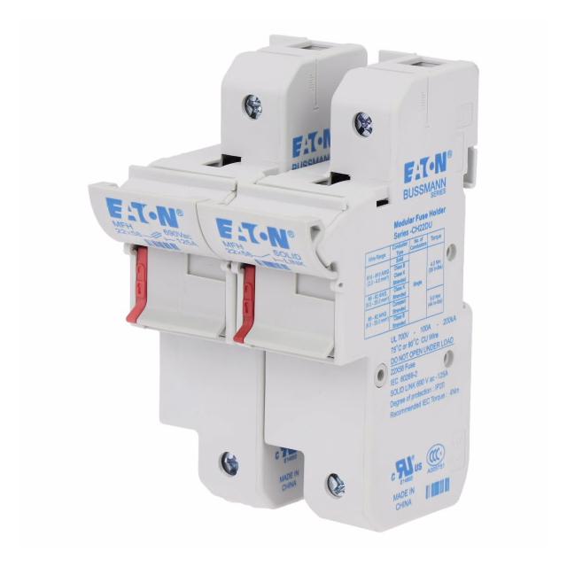 1 Pole 22x58 MFH and Neutral Podstawa wkładki cylindrycznej 22x58 1P+1N 125A 690VAC CH221DNU EATON