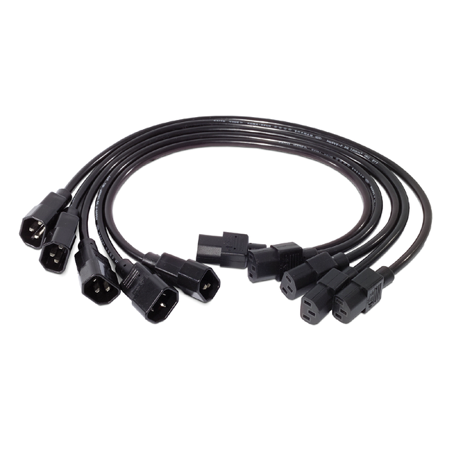 Kabel zasilający 10A o długości 0,6m C13 na C14 - 5 szt. AP9890 SCHNEIDER