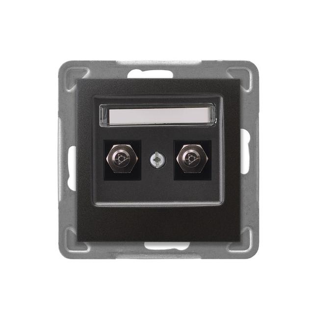 IMPRESJA Gniazdo ekwipotencjalne podwójne - kolor antracyt