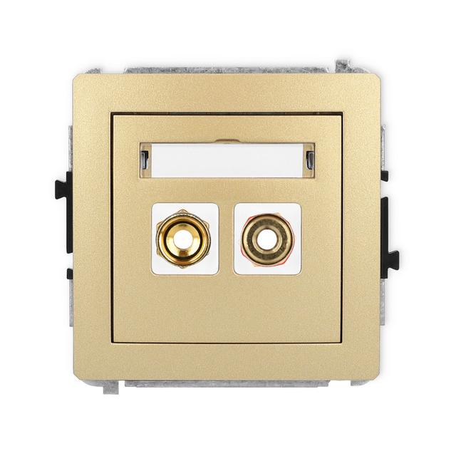 DECO Mechanizm gniazda głośnikowego pojedynczego (typu banan - czerwony i czarny, pozłacany, 4 mm2,
