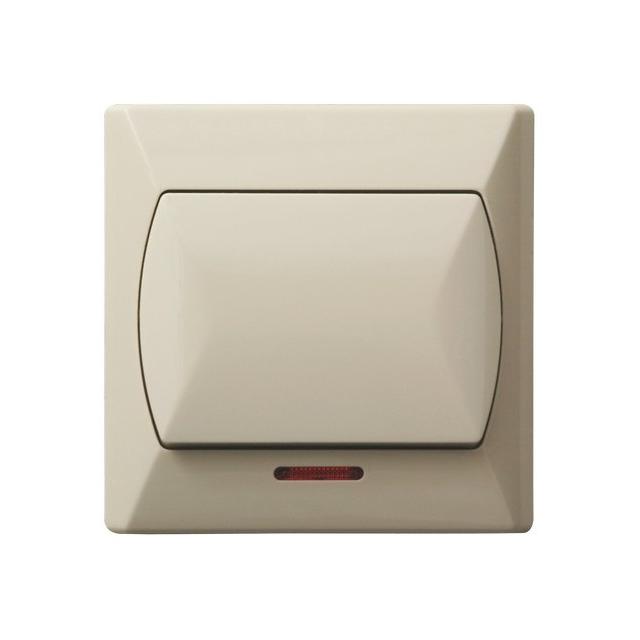 AKCENT Łącznik jednobiegunowy z podświetleniem pomarańczowym - kolor beżowy