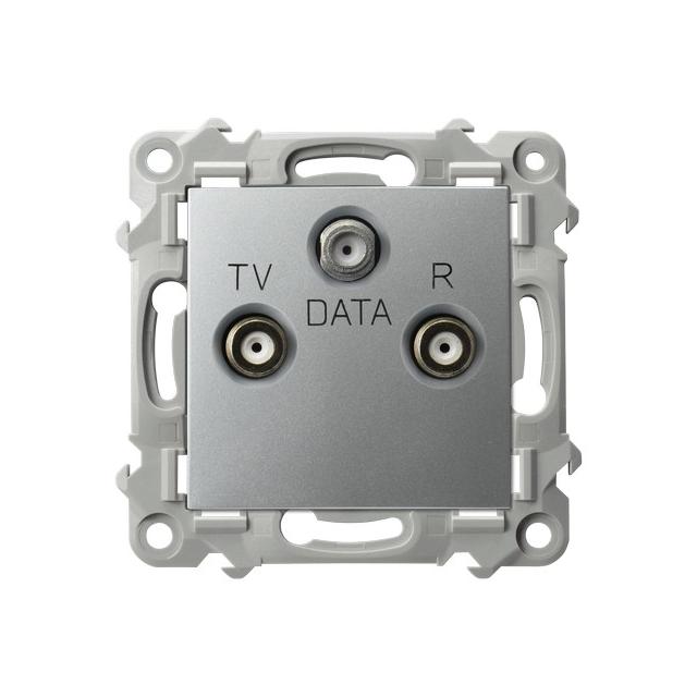 SZAFIR Gniazdo RTV-DATA - kolor srebro