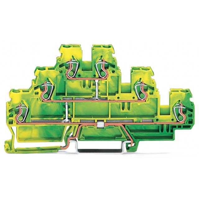 Złączka szynowa 3‑piętrowa PE 2,5mm2 żółto‑zielony 870‑557 /50szt./ WAGO