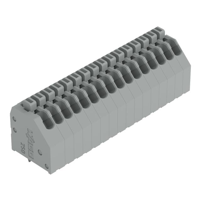 listwa zaciskowa do pł. drukowanych 16-bieg. szara raster 2,54 mm /25szt./ WAGO