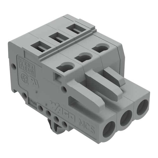 MCS-MIDI Classic gniazdo 3-bieg. szare raster 5 mm /100szt./ WAGO