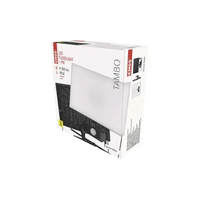 Naświetlacz LED TAMBO z czujnikiem PIR 50W neutralna biel