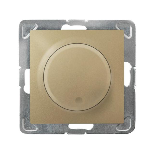 IMPRESJA Ściemniacz uniwersalny do obciążenia żarowego, halogenowego oraz LED - kolor złoty metalik