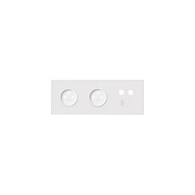 Simon 100 Panel 3-krotny: 2 gniazda + 1 TV + 1 RJ45 biały mat 10020316-230 KONTAKT