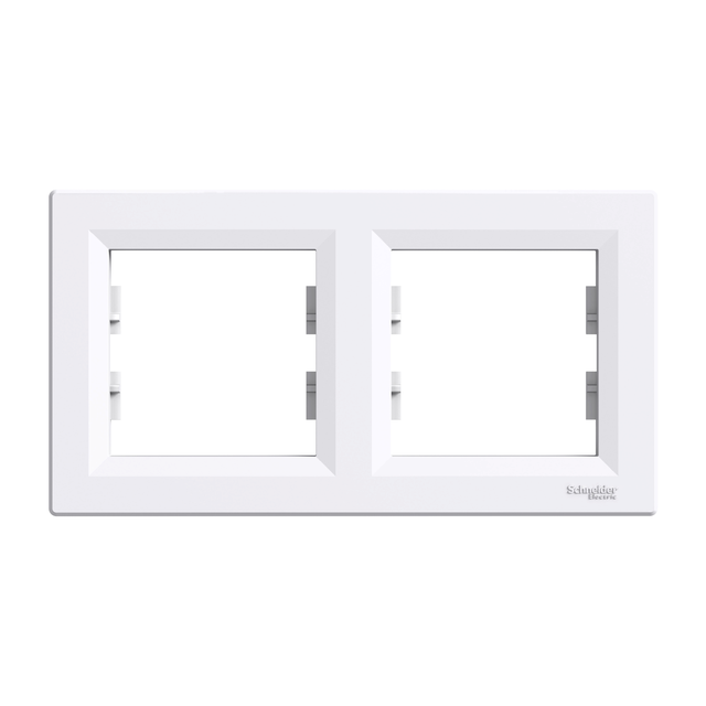 Asfora, ramka 2-krotna, pozioma, biały