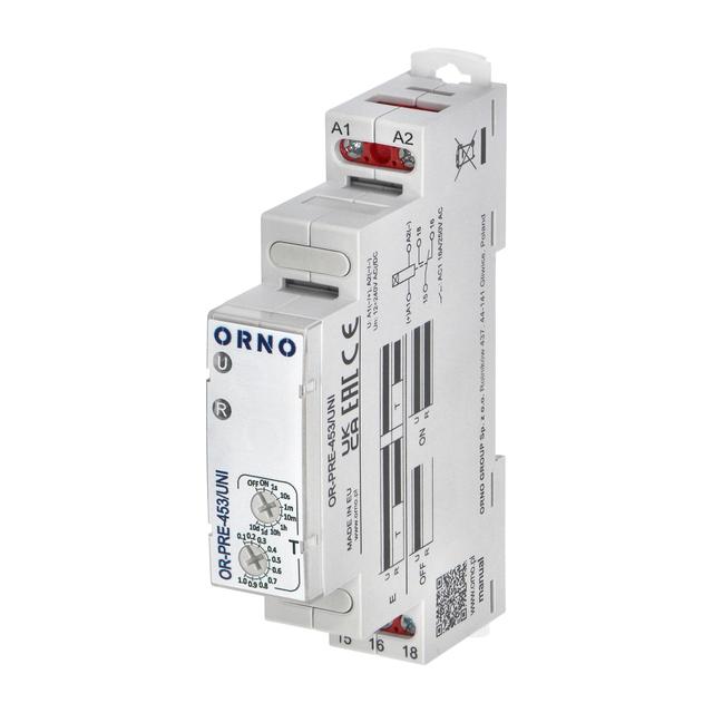 Przekaźnik czasowy- opóźnione załaczenie uniwersalne zasilanie OR-PRE-453/UNI ORNO
