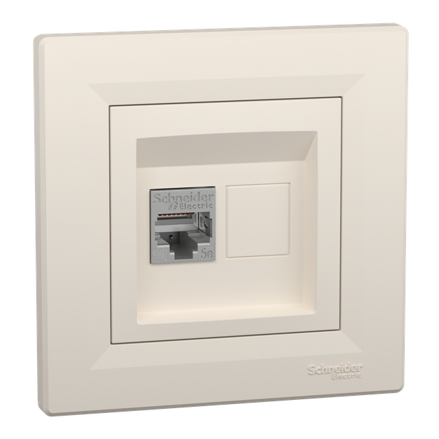 Asfora, gniazdo komputerowe RJ45 kat.5e, STP, kremowy