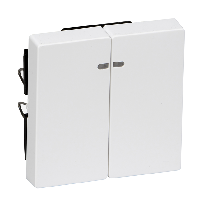 Merten, System M, klawisz podwójny z okienkiem sygnalizacyjnym, biały active