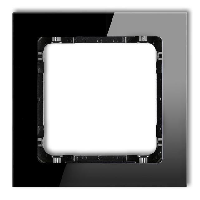 DECO Ramka uniwersalna pojedyncza - efekt szkła (ramka: czarna; spód: czarny)