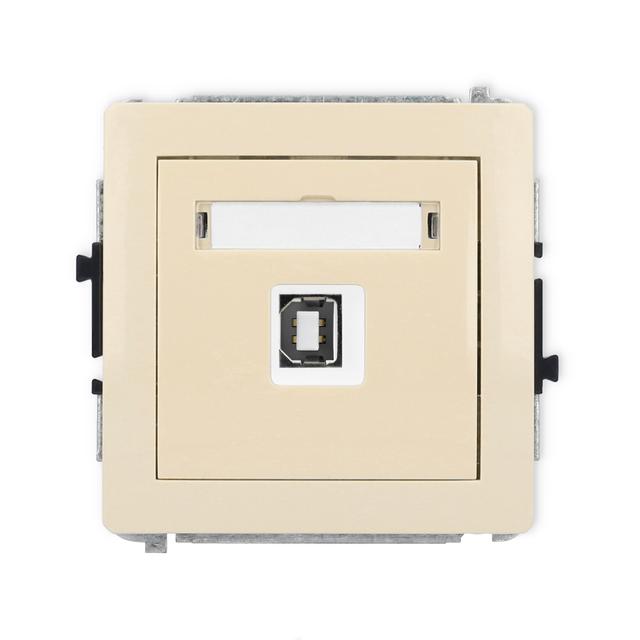 DECO Mechanizm gniazda pojedynczego USB A-B 2.0 beżowy