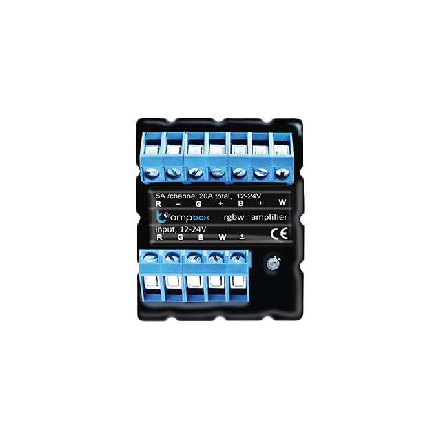 SIMON GO WMDC-021NxB-XX ampBox - Czterokanałowy „wzmacniacz” do taśm LED/LED RGBW o mocy 480 W, dopu