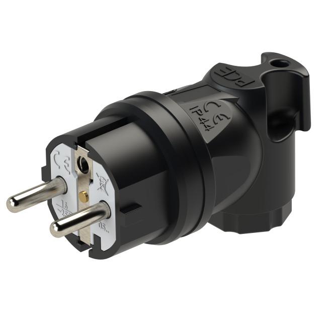 WTYCZKA JEDNOFAZOWA GUMOWA 10/16A 2P+Z Wtyczka gumowa, kątowa /uni-schuko/ 05821-s PCE