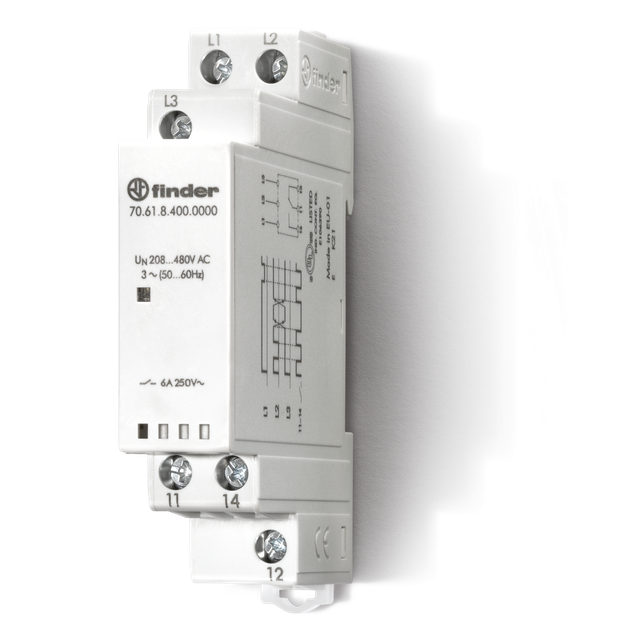 Przekaźnik nadzorczy serii 70: 1P 6A 208…480V AC 70.61.8.400.0000 /5szt./ FINDER