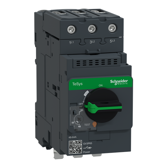 Wyłącznik silnikowy magnetotermiczny TeSys GV3P napęd obrotowy 65A zaciski everlink GV3P651 Schneider