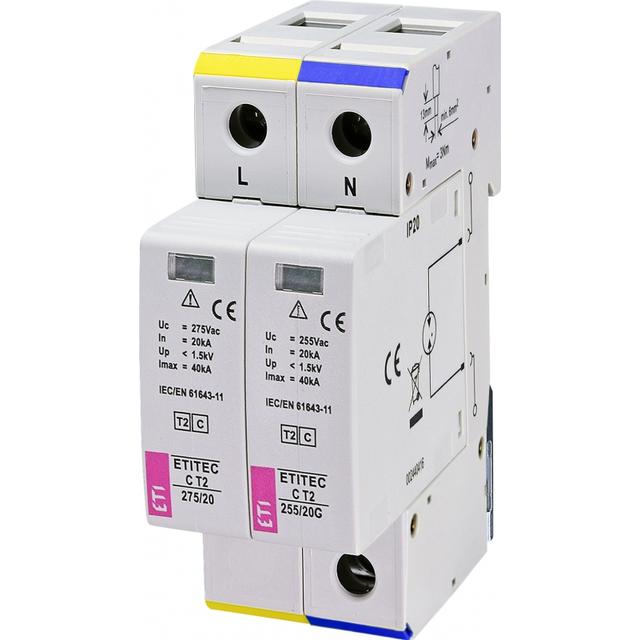 Ogranicznik przepięć T2 (C) TEC C T2 275/20 1+1 002440401 ETI