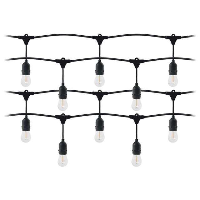 Girlanda oświetleniowa - 1 sznur 20 m (20 opraw) + 20 żarówek LED 1W E27, 3000K + 1 żarówka gratis