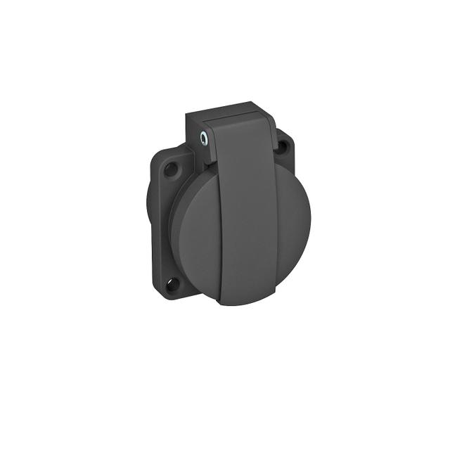 ASD-D0 SW, Gniazdo pojedyncze, 0°, VDE, z klapką