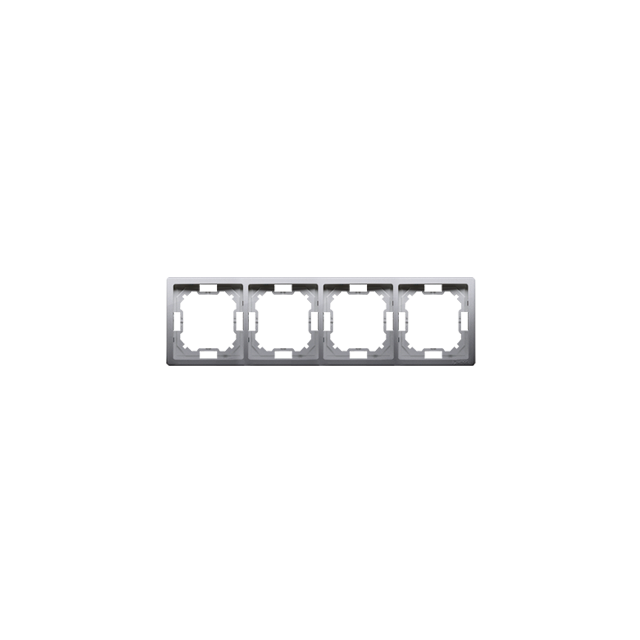 Simon Basic Standard Ramka 4-krotna – uniwersalna poziom i pion stal inox BMR4/21 KONTAKT