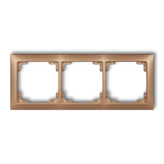 DECO Ramka potrójna z tworzywa DECO Soft złoty metalik 8DRSO-3 KARLIK