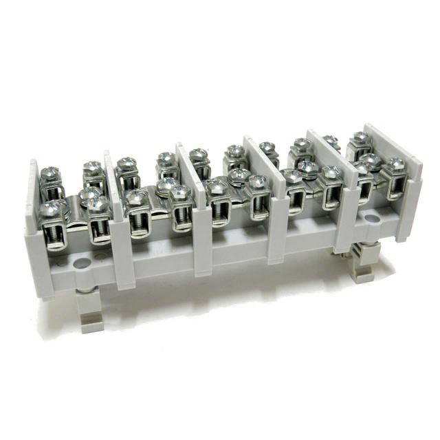 LZ5*35/16wyk.21 ,  Odgałęźnik instalacyjny 5-segmentowy (zacisk: 5x35mm2 - 5x4x16mm2) na TS 35, szar