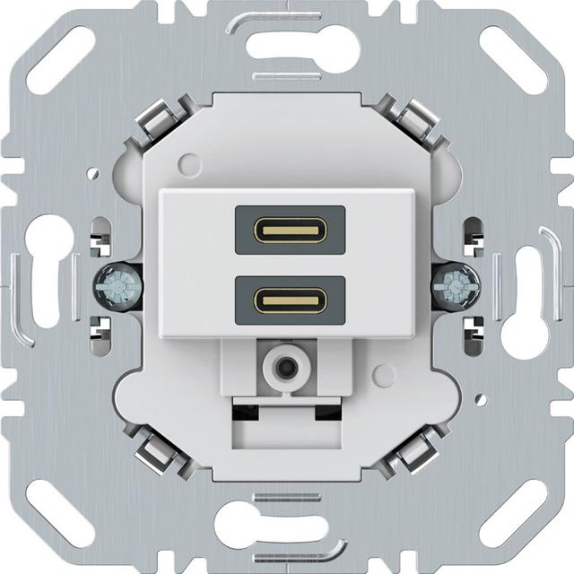 one.platform Mechanizm gniazda ładowania USB C+C 20W PD, biały mat