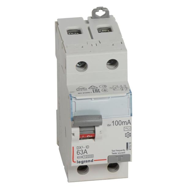 Wyłącznik Różnicowoprądowy P 302 2P 63A 100Ma Typ AC DX3 411516 LEGRAND