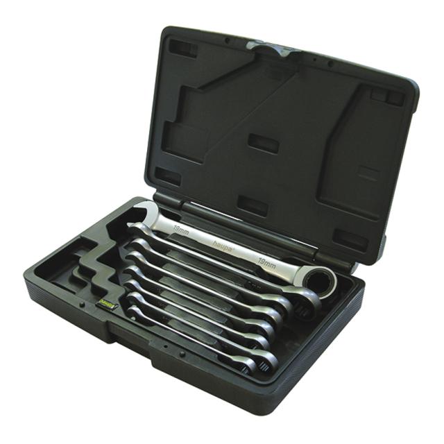 Zestaw kluczy płas-oczkowych z grzechotką 8-19 mm 110900 HAUPA
