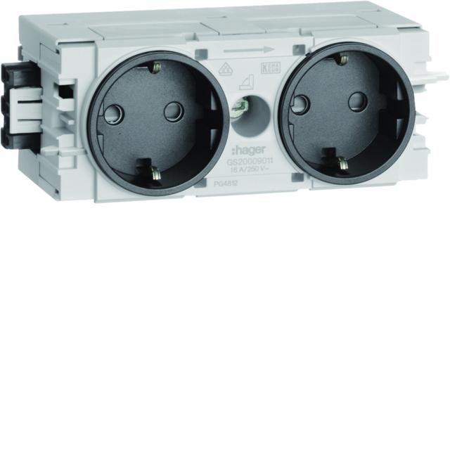 tehalit.WA Gniazdo SCHUKO 2-krotne WAGO C-profil antracyt GS20009011 HAGER