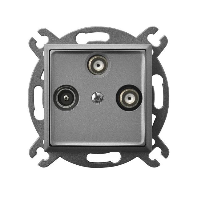 ARIA Gniazdo RTV-SAT z dwoma wyjściami SAT - kolor szary mat