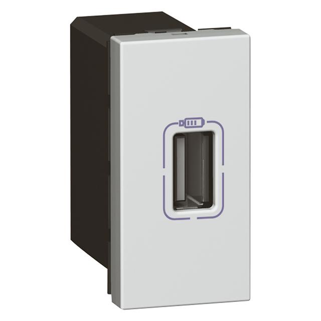 MOSAIC GNIAZDO ZASILAJĄCE 1 X USB 5 V 750 MA - ALUMINIUM, Legrand