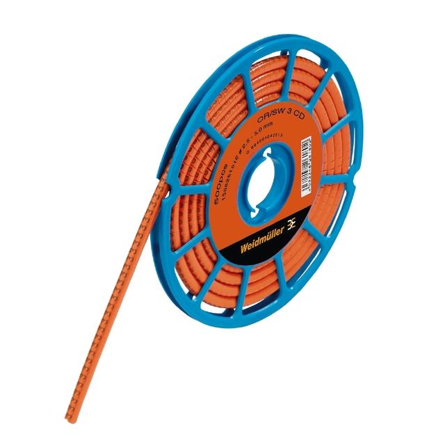 CLI C 1-3 OR/SW 3 CD System kodowania kabli, 2.5 - 5 mm, 4.2 mm, Nadrukowane znaki: Liczby, 3, PVC, miękkie, bez kadmu, pomarańczowy /500szt./ 1568251512 WEIDMÜLLER