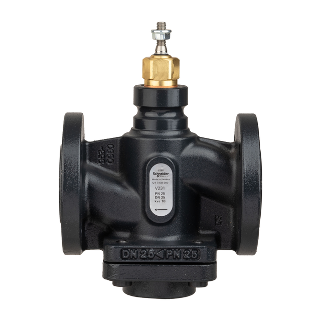 V231, zawór regulacyjny, 2-drogowy, DN25, kvs 10, przyłącze kołnierzowe, medium -20…150°C, PN25