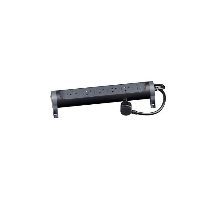 Przedłużacz Premium Obrotowy 5-Gniazdowy Z/U Z Przewodem 1,5Mb 3x1.0Mm2 Czarny/Grafitowy Helmo 049452 LEGRAND