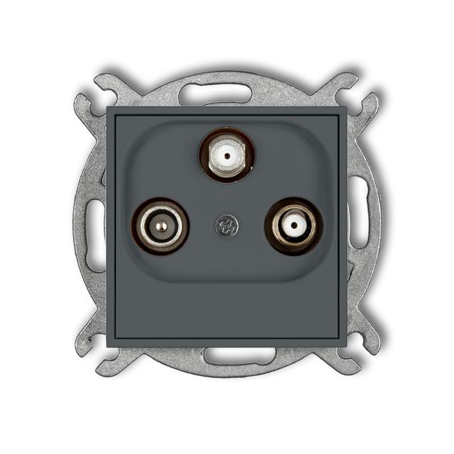 ICON Mechanizm gniazda abonenckiego 2 wyjścia SAT + TV grafitowy mat
