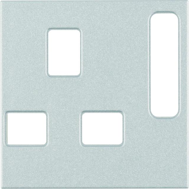 BERKER B.Kwadrat/S.1/B.7 Płytka czołowa do gniazda z uziemieniem standard bryt. aluminium mat 3313071404 HAGER