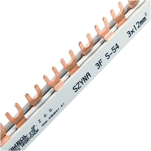 Szyna prądowa trójtorowa S-54 3F, 63A 12 mm2