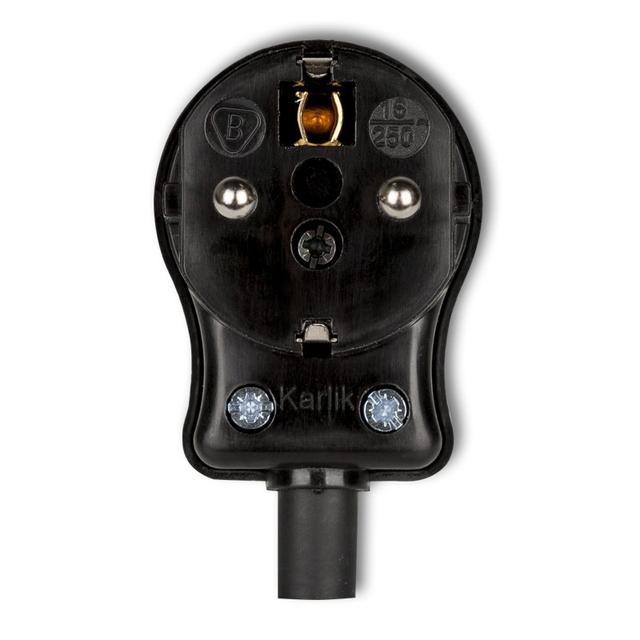 Wtyczka kątowa UNI-SCHUKO, skręcana czarna