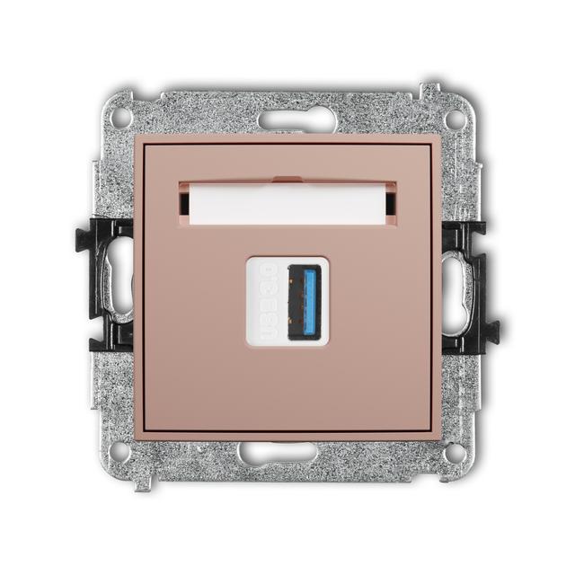 ICON Mechamizm gniazda pojedyncze USB typ A-A 3.0 łososiowy 62IGUSB-5 KARLIK