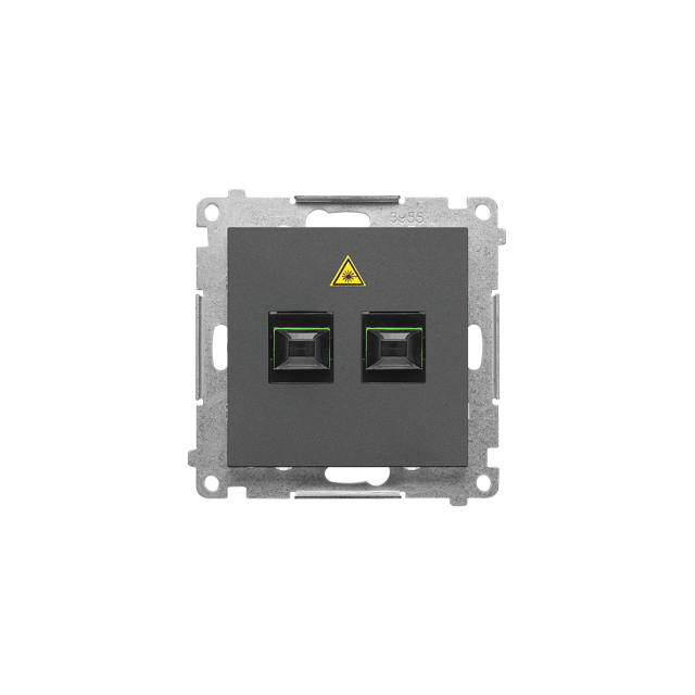 Simon 55 Gniazdo światłowodowe / optyczne podwójne SC/APC Grafitowy mat