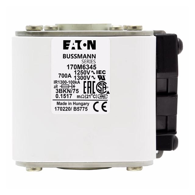 FUSE 700A 1250V 3BKN/75 AR CU Wkładka szybka 700A AC 1250V rozmiar 3 76x92x76 mm aR IEC UL 170M6345
