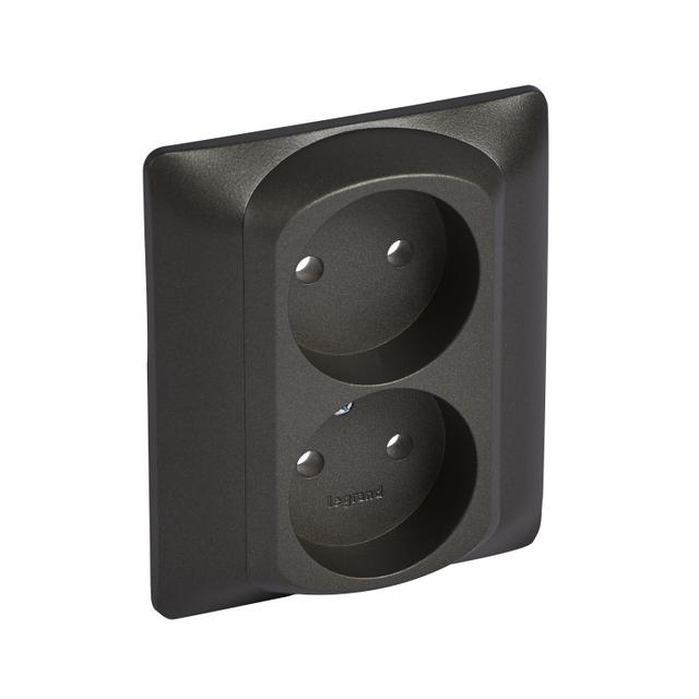 SISTENA LIFE PLAKIETKA CHOCO DO GNIAZDA PODWÓJNEGO 2X2P, Legrand