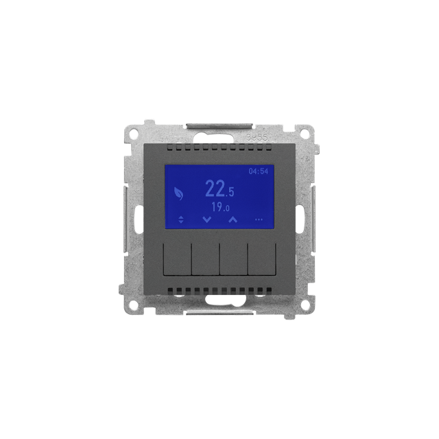 Simon 55 Termostat programowalny z wyświetlaczem Grafitowy mat